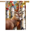 Forest Deer Fall House Flag Autumn Leaves 28" X 40" Briarwood Lane