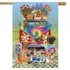 Groovy Pups Spring House Flag Hippies Dogs Humor 28" X 40" Briarwood Lane