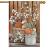 Pumpkins And Willows Autumn House Flag Primitive Fall 28" X 40" Briarwood Lane