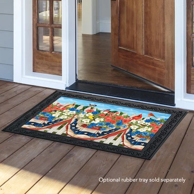 Briarwood Lane American Birds Spring Doormat Patriotic Floral Indoor Outdoor 30" X 18" 2 Briarwood Lane American Birds Spring Doormat Patriotic Floral Indoor Outdoor 30" X 18" - Image 2