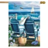 Seaside Escape Summer House Flag Nautical 28" X 40" Briarwood Lane