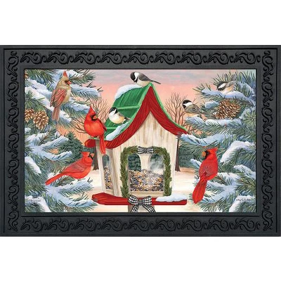 Snowy Birdhouse Winter Doormat 30" X 18" Indoor Outdoor Briarwood Lane 1 Snowy Birdhouse Winter Doormat 30" X 18" Indoor Outdoor Briarwood Lane