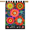 Bright Blooms Spring House Flag Floral Primitive 28" X 40" Briarwood Lane