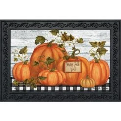 Briarwood Lane Happy Fall Y'all Pumpkins Primitive Doormat Autumn Indoor Outdoor 30" X 18"