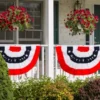 Patriotic Embroidered Bunting USA 48" X 24" Pleated Banner With Brass Grommets Briarwood Lane