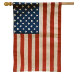 American Flag Burlap Flag House Flag USA Patriotic 28" X 40" Briarwood Lane