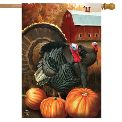 Autumn Turkeys House Flag Fall Nature Tom 28" X 40" Briarwood Lane 1 Autumn Turkeys House Flag Fall Nature Tom 28" X 40" Briarwood Lane