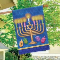 Happy Hanukkah House Flag Holiday Menorah 28" X 40" Briarwood Lane 3 Happy Hanukkah House Flag Holiday Menorah 28" X 40" Briarwood Lane -Briarwood Lane Verkoop GUEST dda70eee 5a5a 4462 9933 510de7f6addc