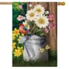 Spring Jubilee Floral House Flag Watering Can 28" X 40" Briarwood Lane