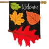 Falling Leaves Burlap House Flag 40" X 28" Briarwood Lane
