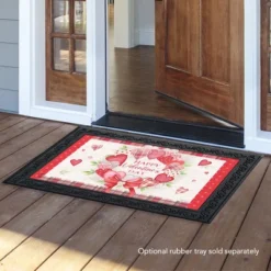 Briarwood Lane Valentine's Wreath Hearts Doormat Plaid Valentine's Day Indoor Outdoor 30" X 18" -Briarwood Lane Verkoop GUEST e59094f2 57b8 425f 9e69 179099125e5e