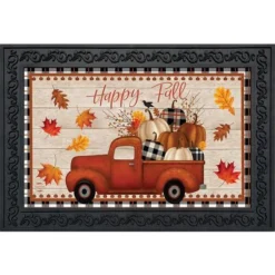 Briarwood Lane Happy Fall Pickup Truck Doormat Indoor Outdoor 30"