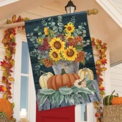 Sunflowers And Hydrangeas Fall House Flag Floral Pumpkins 28"x40" Briarwood Lane 3 Sunflowers And Hydrangeas Fall House Flag Floral Pumpkins 28"x40" Briarwood Lane -Briarwood Lane Verkoop GUEST ea163325 c0f8 410d 8aeb 6e76ca86c72e