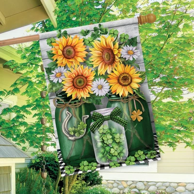 Briarwood Lane Irish Mason Jars St. Patrick's Day House Flag 28" 2 Briarwood Lane Irish Mason Jars St. Patrick's Day House Flag 28" - Image 2