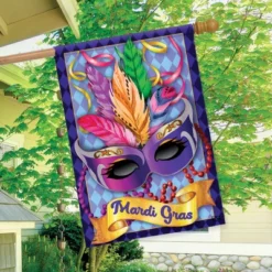 Mardi Gras Mask House Flag Holiday NOLA New Orleans 28" X 40" Briarwood Lane -Briarwood Lane Verkoop GUEST eba54c36 f940 45a5 9abc f601bcacc434