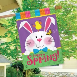 Happy Spring Rabbit House Flag 28" X 40" Briarwood Lane -Briarwood Lane Verkoop GUEST ebac0afe a3c5 47d2 949c 01d20897a1bd