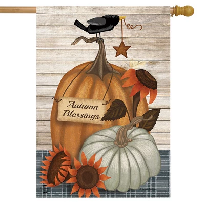 Rustic Autumn Blessings Fall House Flag 40" X 28" Briarwood Lane 1 Rustic Autumn Blessings Fall House Flag 40" X 28" Briarwood Lane