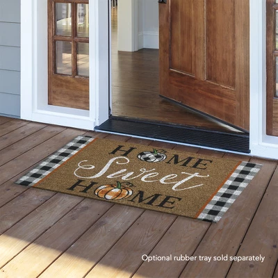 Briarwood Lane Home Sweet Home Pumpkins Fall Natural Fiber Coir Doormat Checkers 30" X 18" 1 Briarwood Lane Home Sweet Home Pumpkins Fall Natural Fiber Coir Doormat Checkers 30" X 18"