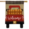 Pumpkin Truck Burlap Fall House Flag Welcome Autumn 28" X 40" Briarwood Lane