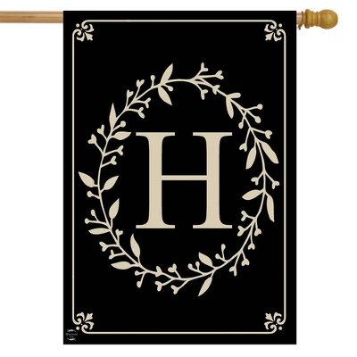 Briarwood Lane Classic Monogram Letter H House Flag Double-Sided 28" X 40" 1 Briarwood Lane Classic Monogram Letter H House Flag Double-Sided 28" X 40"