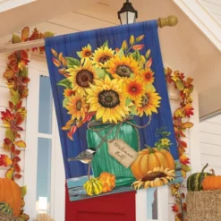 Fall Mason Jar Sunflowers House Flag Autumn Floral 28" X 40" Briarwood Lane -Briarwood Lane Verkoop GUEST f35b821b 2a23 4711 82cc 861c5e0c6429