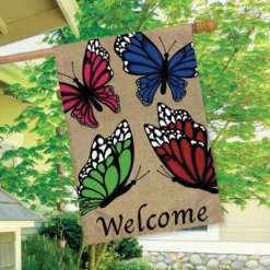 Butterfly Welcome Spring Burlap House Flag Butterflies 28" X 40" Briarwood Lane -Briarwood Lane Verkoop GUEST f9ce1b76 d472 4db0 98f7 fb1c3956a4f7